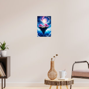 Schwebende Insel Sakura Kunst Poster