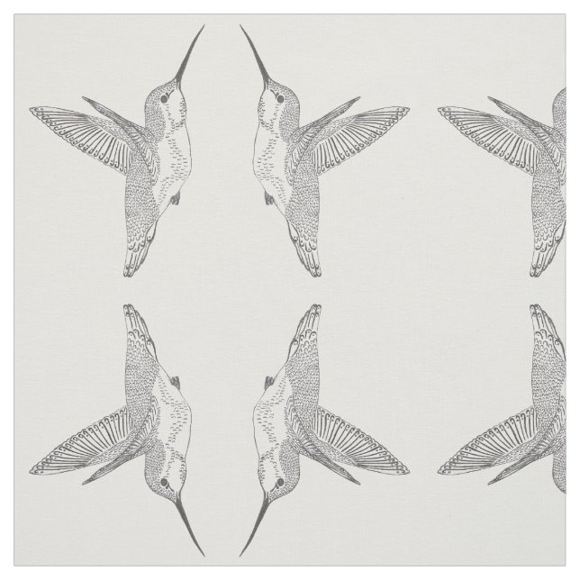 Schwebende Kolibris, die widergespiegelten Druck Stoff (Muster)