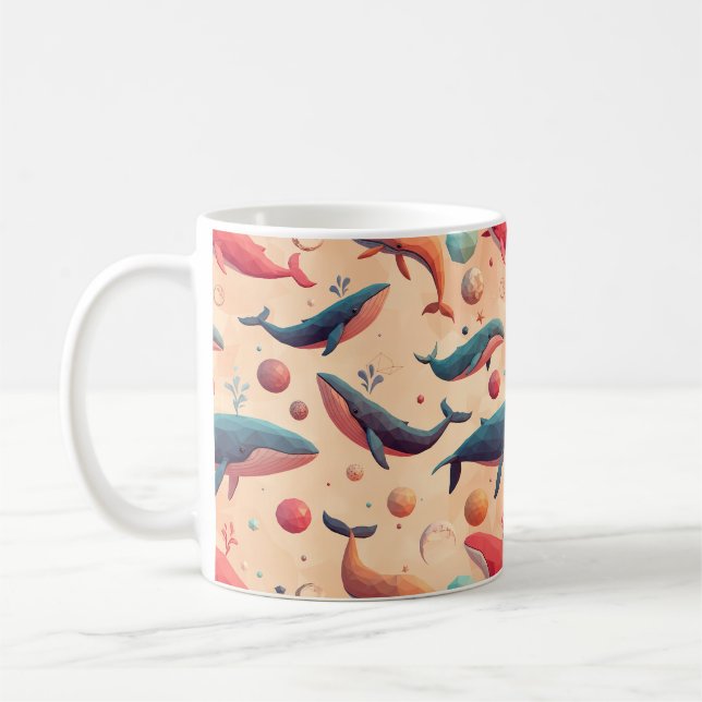 Schwebende kosmische Wale Kaffeetasse (Links)