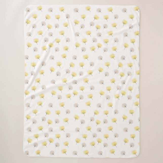 Schwebende Löwenzahnblüten, Aquarell  Sherpadecke (Vorderseite)