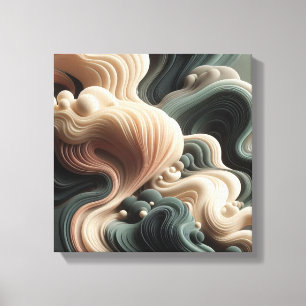 Schwebende Marmor-Surreal-Kunst mit eleganten Kurv Leinwanddruck