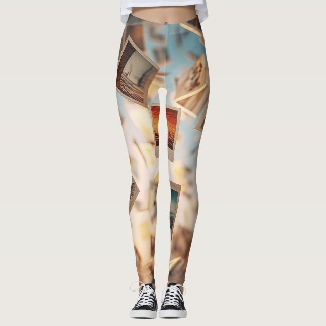 Schwebende Polaroid-Erinnerungen Leggings (Vorderseite)