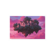 Schwebende Rosa-Himmel-Zitadelle