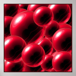 Schwebende rote Kugeln Acryl-Wandkunst Poster