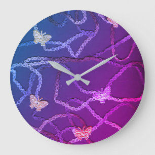 Schwebende Schmetterlinge Uhr (Lila)