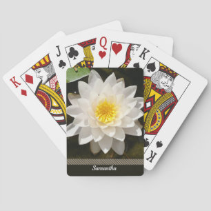 Schwebende Weiße Wasserlilie Lotus Spielkarten