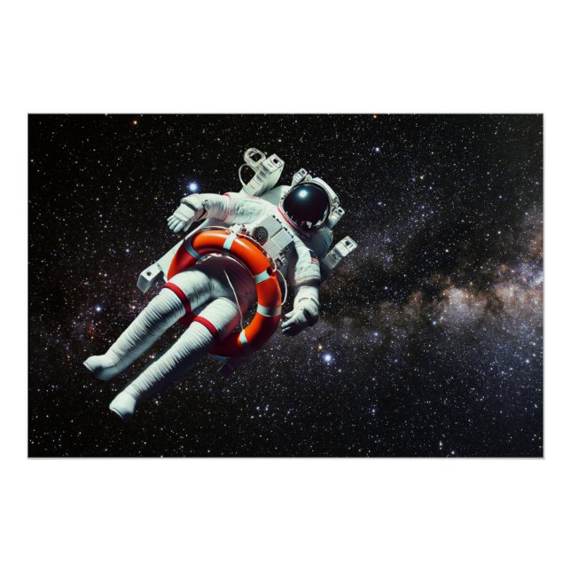 Schwebender Astronaut Poster (Vorderseite)