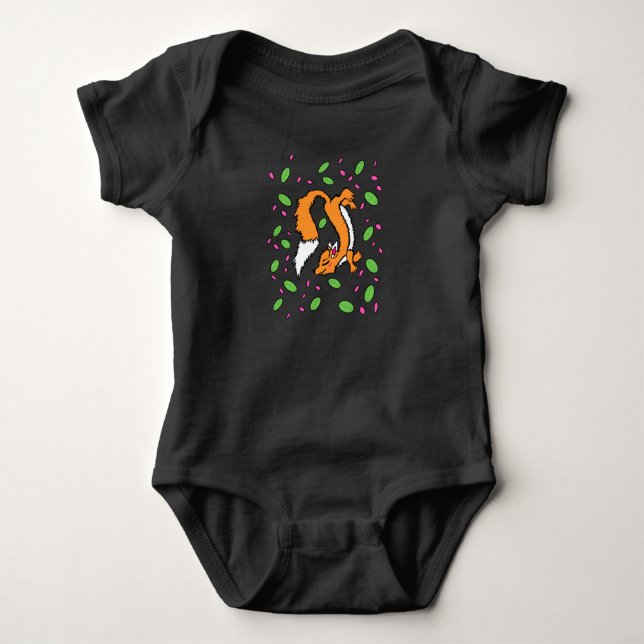 Schwebender Frühlingswind Fuchs Baby Oberteil Strampler (Vorderseite)