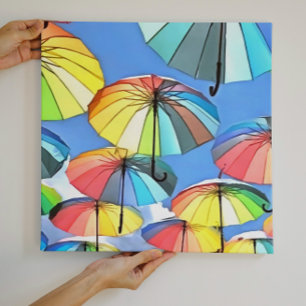 Schwebender Regenschirm-Himmel Whimsical Parasols  Leinwanddruck