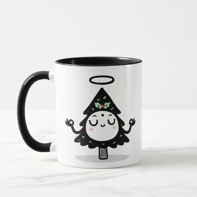 Schwebender Stechpalmenbaum – Süßer Zen-Weihnachts Tasse (Links)