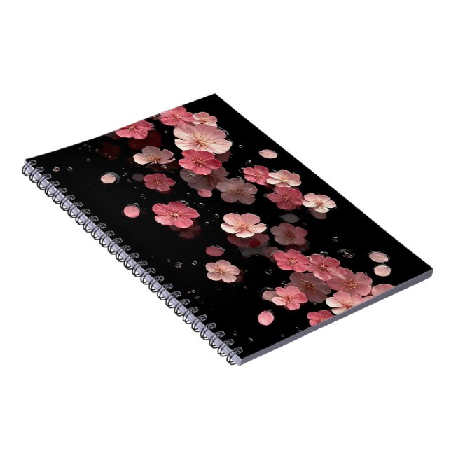 Schwebendes Kirschblüten-Blumen-Notizbuch Notizblock (Rechte Seite)