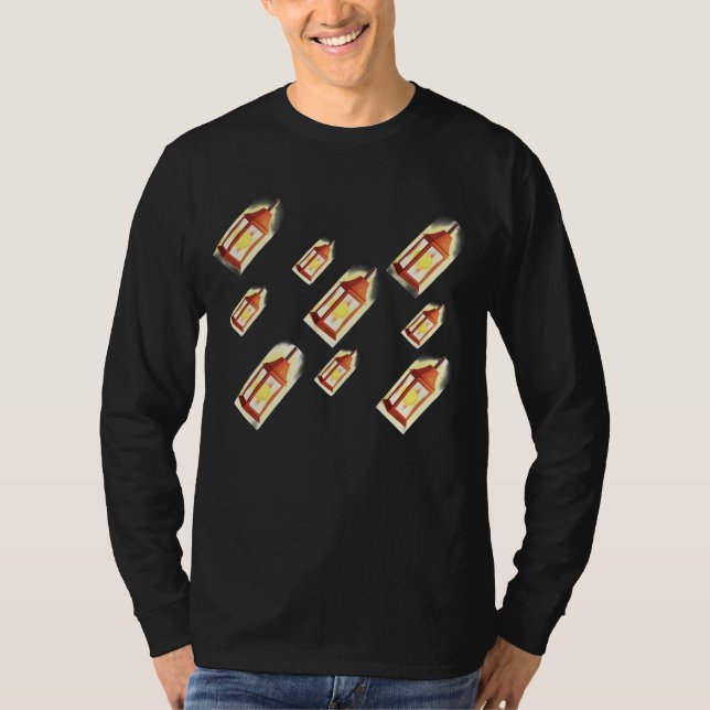 Schwebendes Laternen-Glow-Muster Cozy Ästhetik-Des T-Shirt (Vorderseite)
