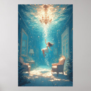 Schwebendes Mädchen Poster