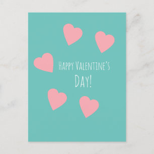 Schwebendes rosa Herz Valentinstag Liebespostkarte Postkarte