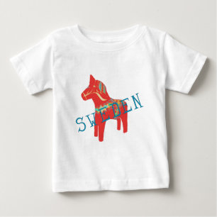 Schwede Dala Pferdegeschenke u. -grüße Baby T-shirt