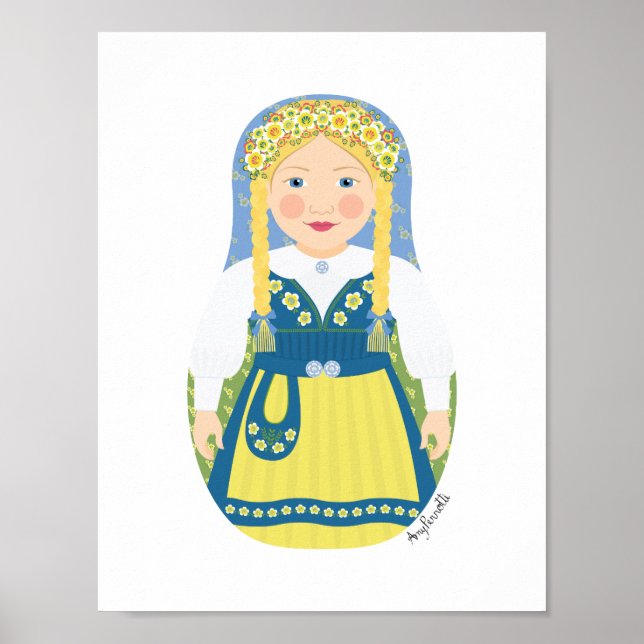 Schwede Matrjoschka Poster (Vorne)