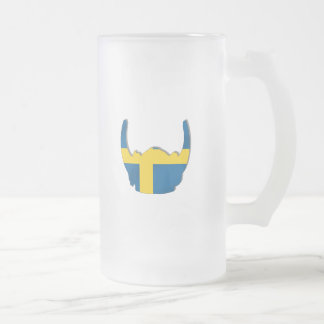 Schwede-Viking-Sturzhelmflagge von Schweden Mattglas Bierglas