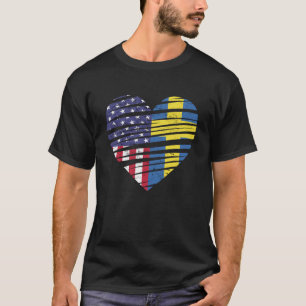 Schweden American Grown Heart USA Patriot Heritage T-Shirt