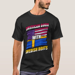 Schweden Amerikanische Flagge Schwede USA Schwedis T-Shirt