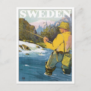 Schweden Angeln Postkarte