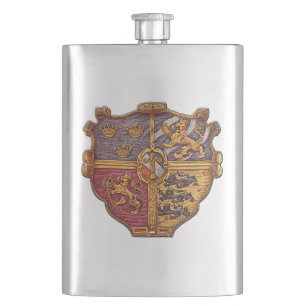 Schweden Antike Wappen Flachmann