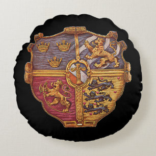 Schweden Antike Wappen Rundes Kissen