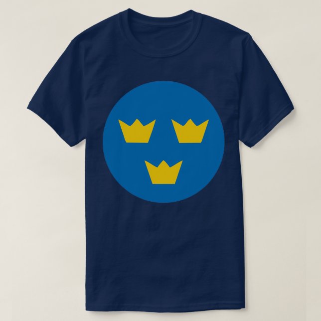 Schweden Aufkleber mit drei Kronen Sverige tre kro T-Shirt (Design vorne)