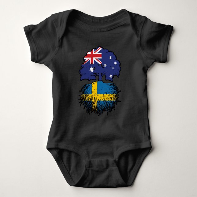 Schweden Australien Tree Roots Baby Strampler (Vorderseite)