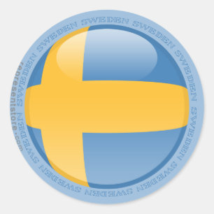 Schweden-Blasen-Flagge Runder Aufkleber