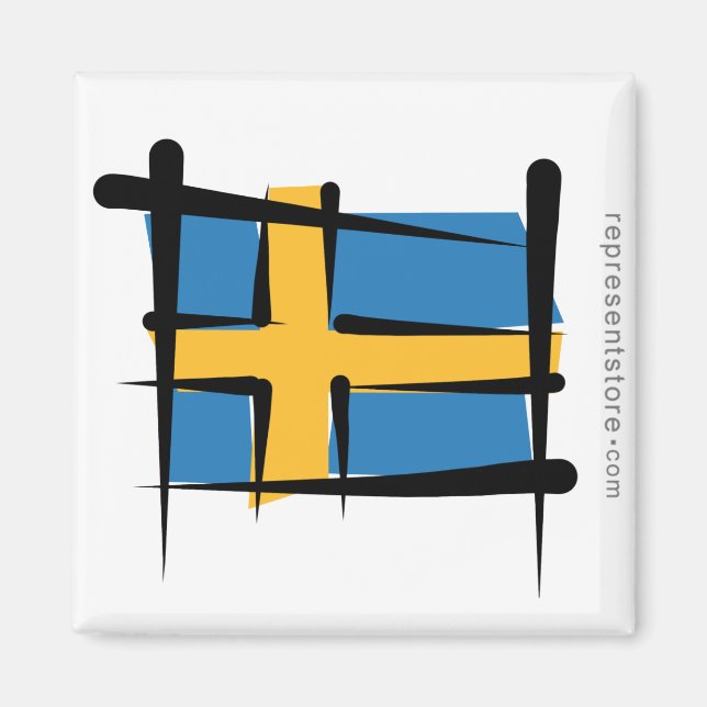 Schweden - Brandflagge Magnet (Vorne)