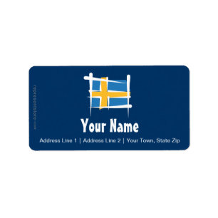 Schweden-Bürsten-Flagge Adressaufkleber