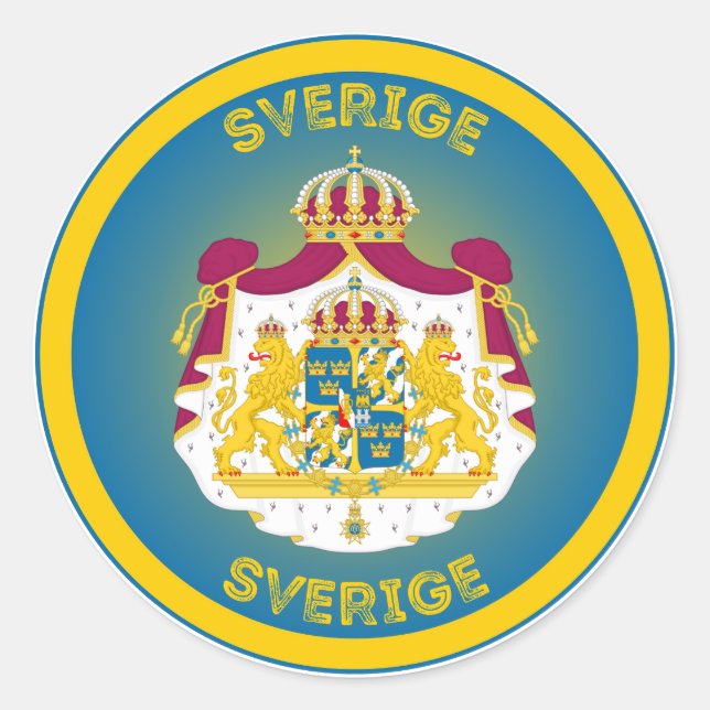 Schweden-Coat-Circle-Shape Runder Aufkleber (Vorderseite)