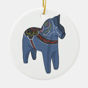 Schweden Dala Horse Dalecarlian Schwedisch Keramik Ornament