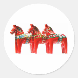 Schweden Dala Horse Runder Aufkleber