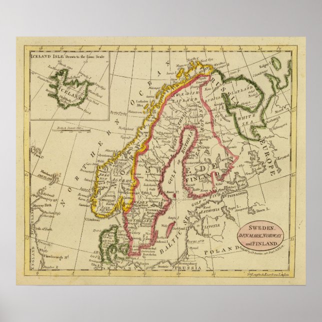 Schweden, Dänemark, Norwegen, Finnland, Island Poster (Vorne)