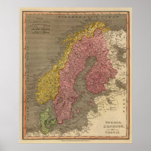 Schweden, Dänemark, Norwegen Poster