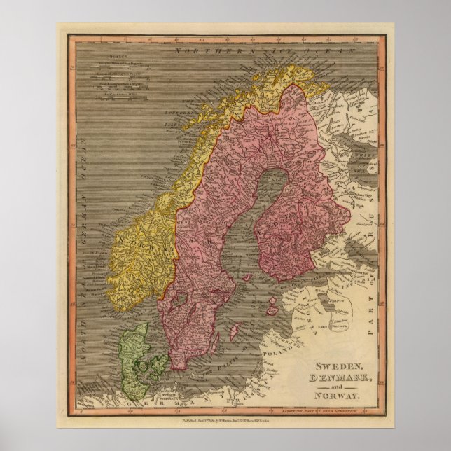 Schweden, Dänemark, Norwegen Poster (Vorne)