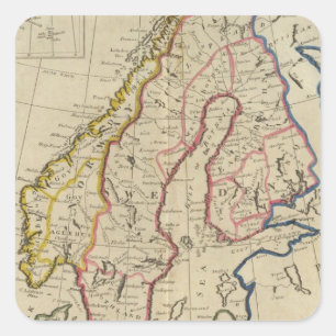 Schweden, Dänemark, Norwegen und Finnland 2 Quadratischer Aufkleber