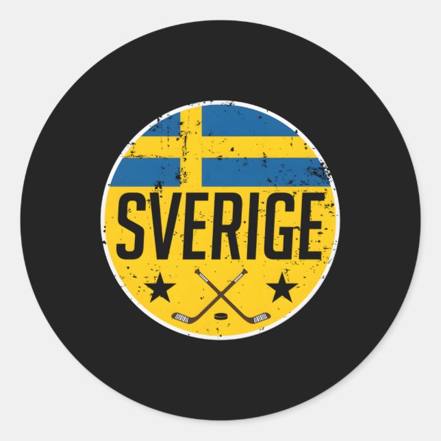 Schweden Eishockey Flag Jersey Supporter Sverige F Runder Aufkleber (Vorderseite)