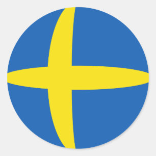 Schweden Fischaugen-Flaggenaufkleber Runder Aufkleber