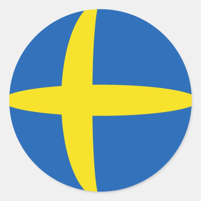 Schweden Fisheye Flag Sticker (Vorderseite)