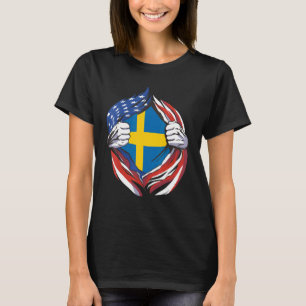 Schweden Flag American Stolz auf mein schwedisches T-Shirt