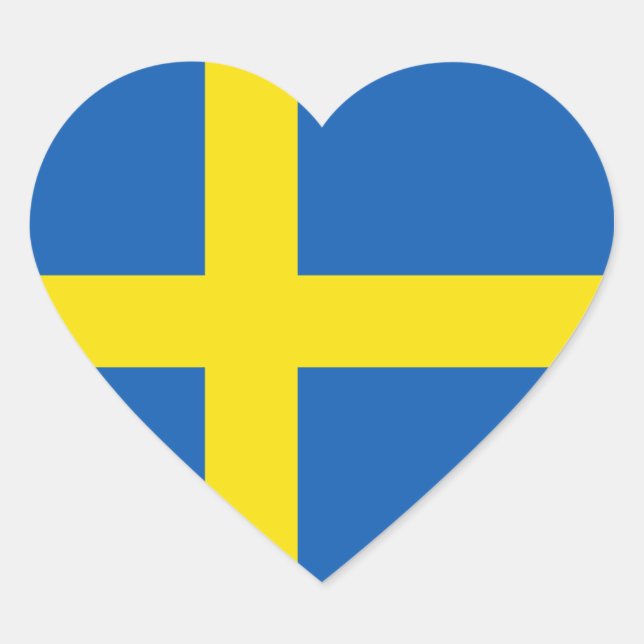 Schweden Flag Heftsticker Herz-Aufkleber (Vorderseite)
