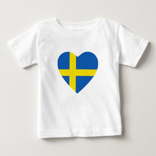 Schweden Flag Herz T - Shirt (Vorderseite)