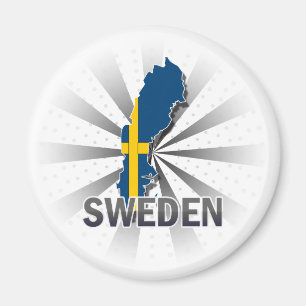 Schweden Flag Map 2.0 Magnet
