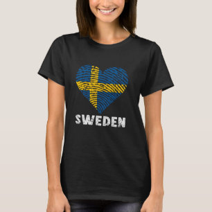 Schweden Flagge Herz Schwedischer Stolz Sverige Sc T-Shirt