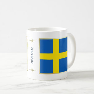Schweden-Flagge + Karten-Tasse Kaffeetasse
