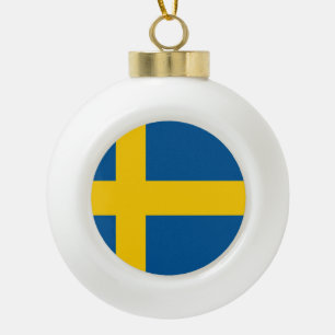 Schweden-Flagge Keramik Kugel-Ornament