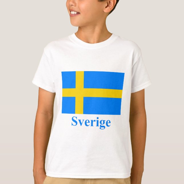 Schweden-Flagge mit Namen auf Schweden T-Shirt (Vorderseite)