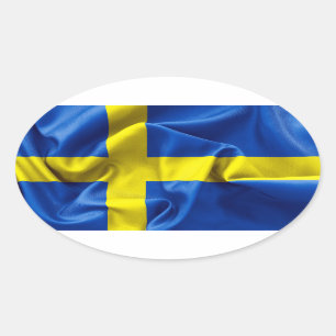 Schweden-Flagge Ovaler Aufkleber